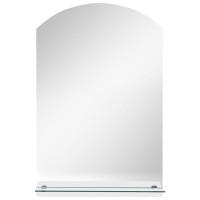 Produktbild för Väggspegel med hylla 20x40 cm härdat glas