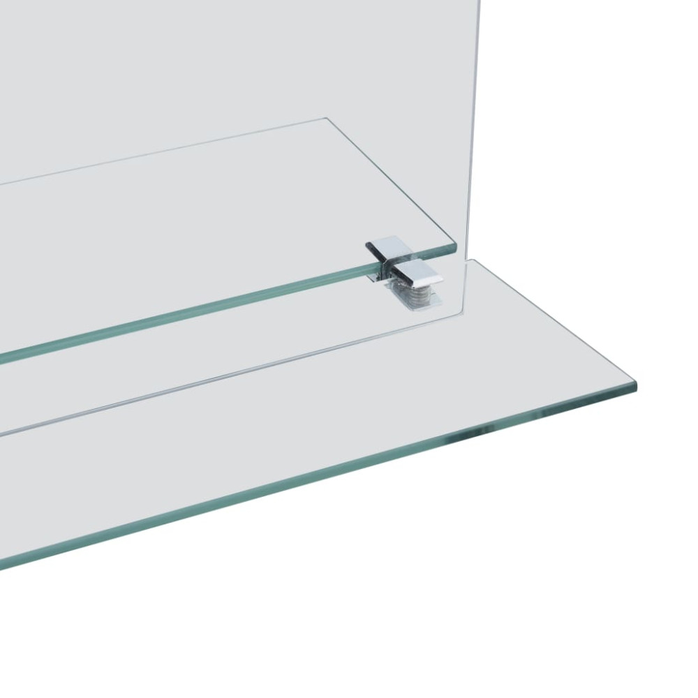 Produktbild för Väggspegel med hylla 30x50 cm härdat glas