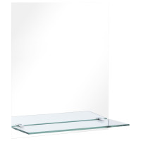 Produktbild för Väggspegel med hylla 20x40 cm härdat glas