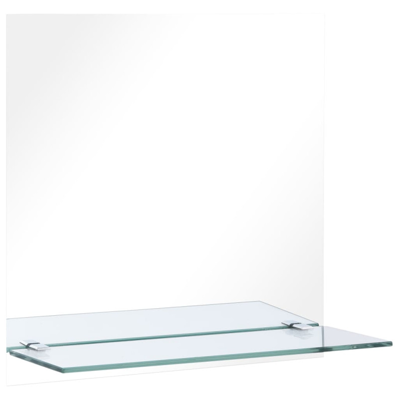 Produktbild för Väggspegel med hylla 40x40 cm härdat glas