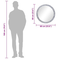 Produktbild för Väggspegel 60 cm härdat glas