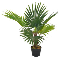 Miniatyr av produktbild för Konstväxt Palm med kruka 70 cm grön