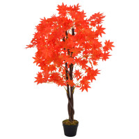 Miniatyr av produktbild för Konstväxt Lönnträd med kruka 120 cm röd