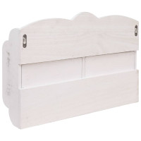 Produktbild för Väggkrokar med förvaring vit 50x10x34 cm trä