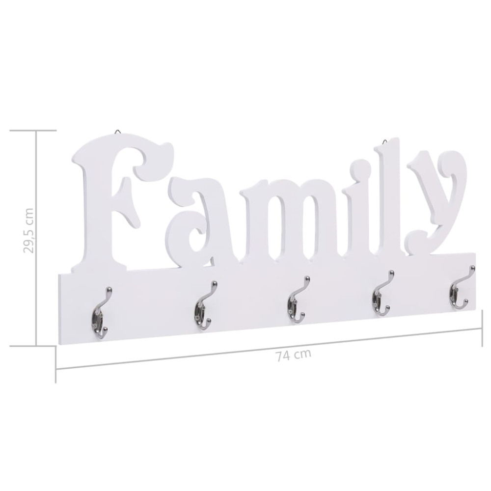 Produktbild för Väggkrokar FAMILY 74x29,5 cm