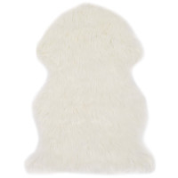Produktbild för Matta 60x90 cm vit konstgjort fårskinn