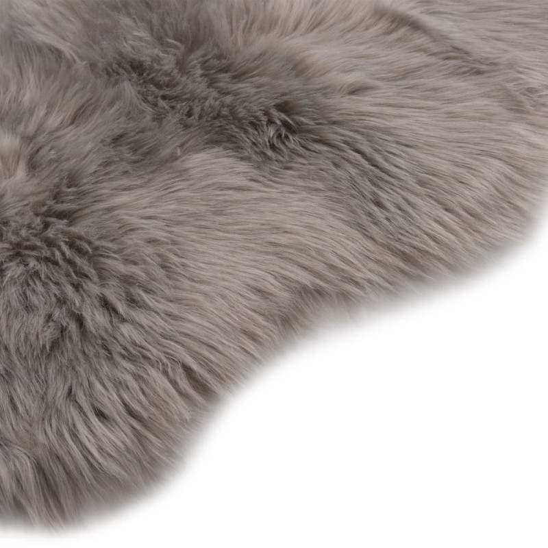 Produktbild för Matta 60x90 cm ljusgrå konstgjort fårskinn