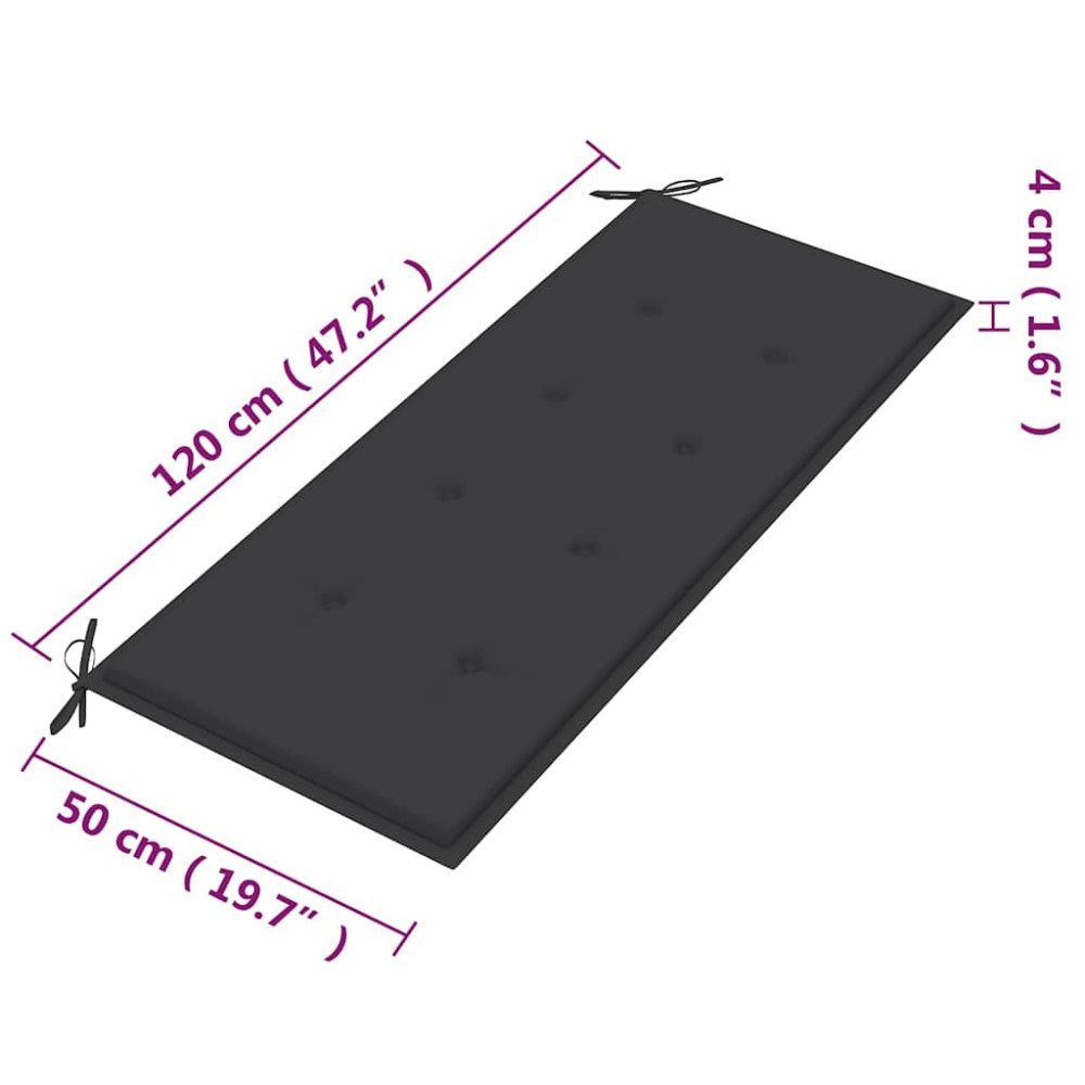 Produktbild för Trädgårdsbänk 2-sits med dyna 120 cm massivt eukalyptusträ