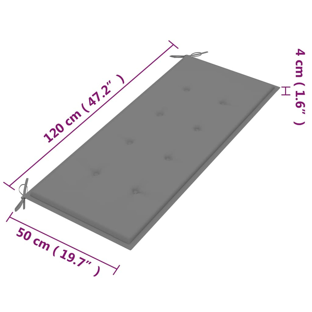 Produktbild för Trädgårdsbänk 2-sits med dyna 120 cm massivt eukalyptusträ