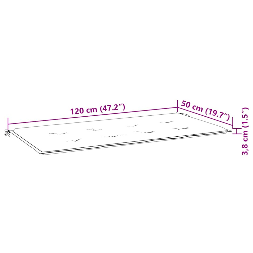 Produktbild för Trädgårdsbänk 2-sits med dyna 120 cm massivt eukalyptusträ