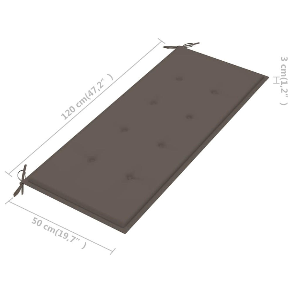 Produktbild för Trädgårdsbänk 2-sits med dyna 120 cm massivt eukalyptusträ