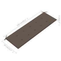 Produktbild för Trädgårdsbänk 3-sits med dyna 150 cm massivt eukalyptusträ