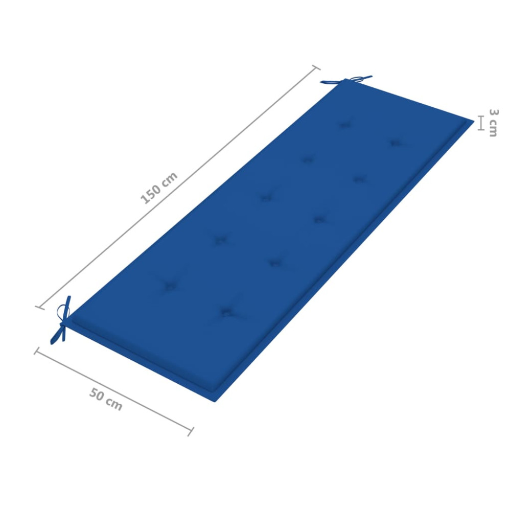 Produktbild för Trädgårdsbänk 3-sits med dyna 150 cm massivt eukalyptusträ