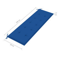 Produktbild för Trädgårdsbänk 3-sits med dyna 150 cm massivt eukalyptusträ