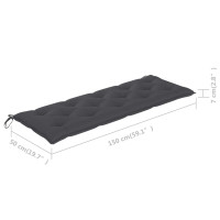 Produktbild för Trädgårdsbänk 3-sits med dyna 150 cm massivt eukalyptusträ