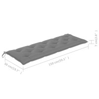 Produktbild för Trädgårdsbänk 3-sits med dyna 150 cm massivt eukalyptusträ