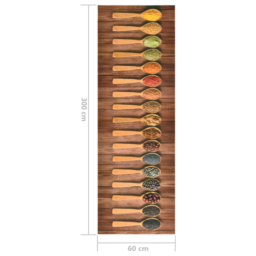 Produktbild för Köksmatta maskintvättbar skedar 60x300 cm