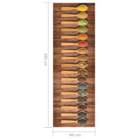 Produktbild för Köksmatta maskintvättbar skedar 60x300 cm