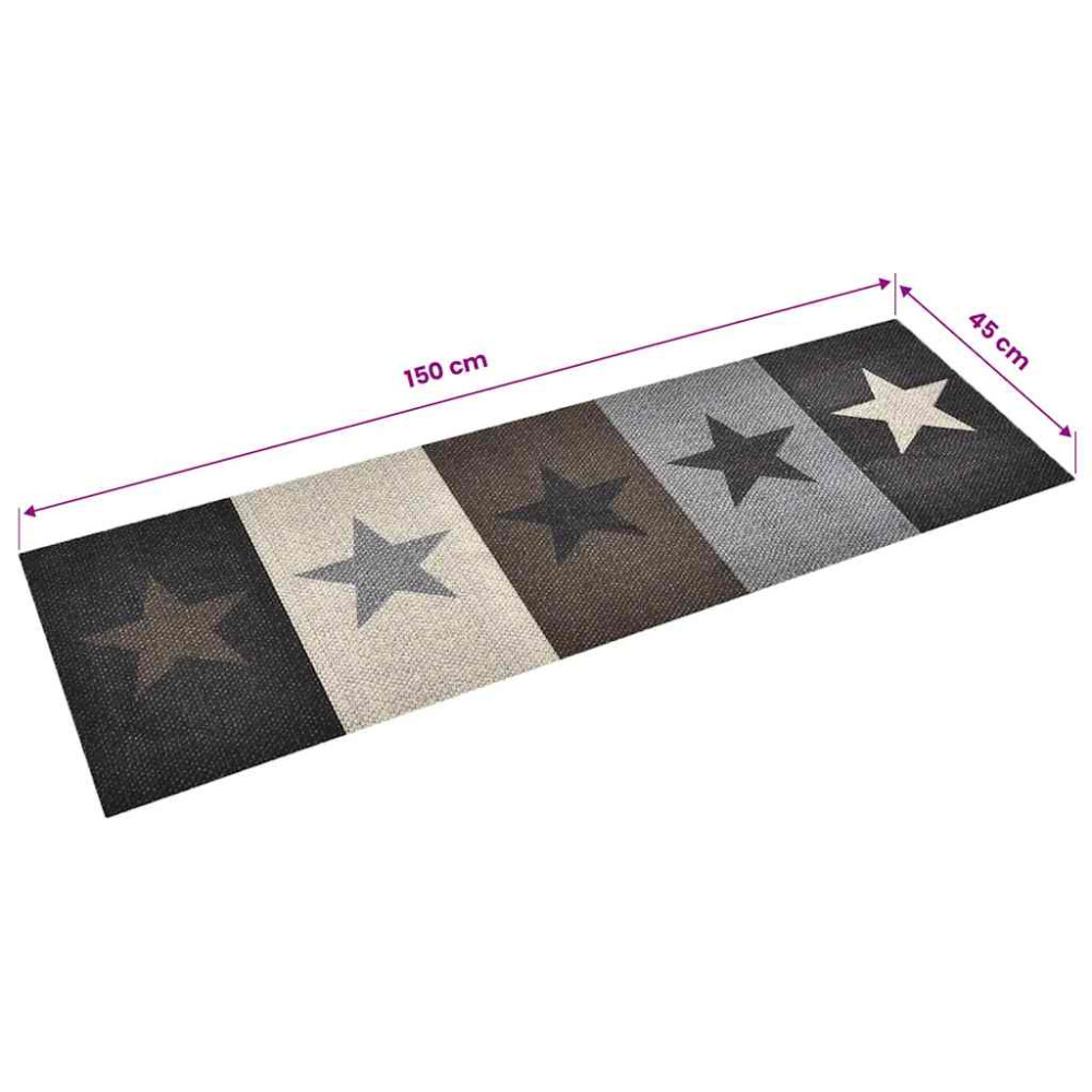 Produktbild för Köksmatta maskintvättbar stjärna 45x150 cm