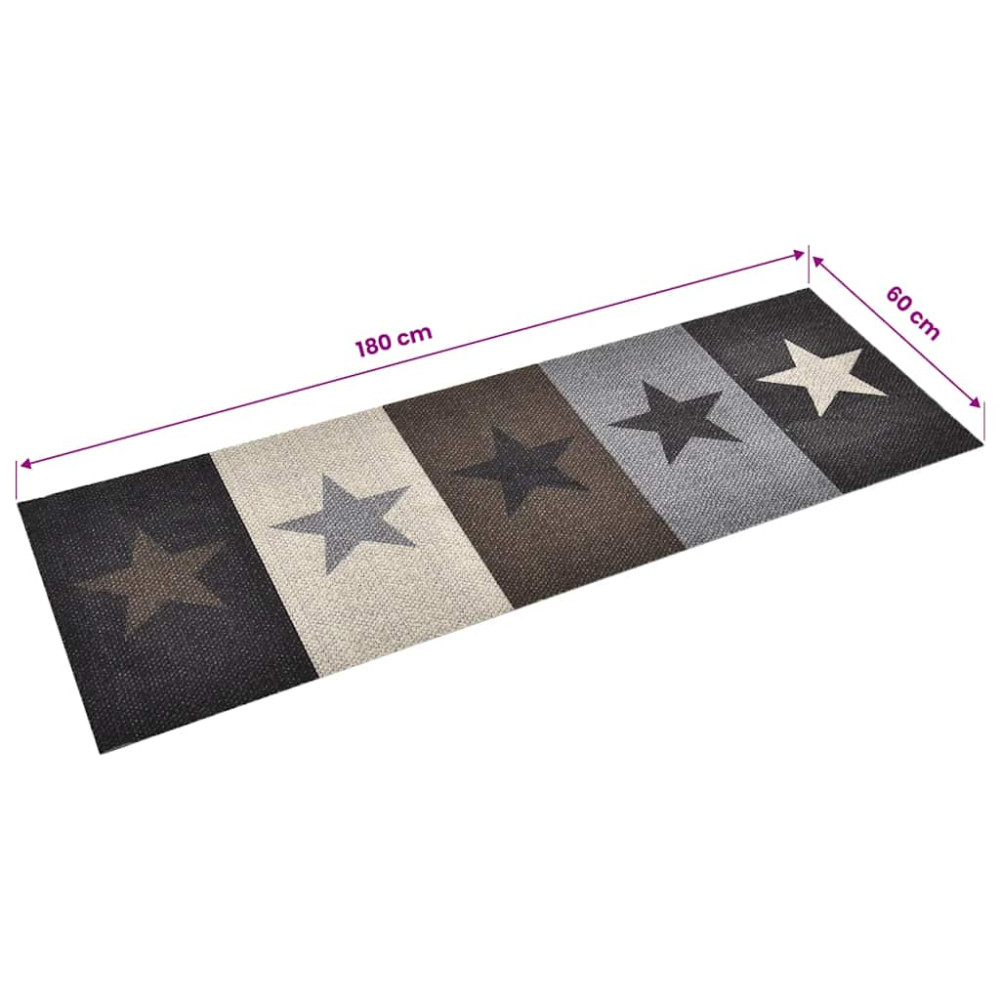 Produktbild för Köksmatta tvättbar stjärna 60x180 cm