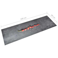 Produktbild för Köksmatta maskintvättbar peppar 60x180 cm