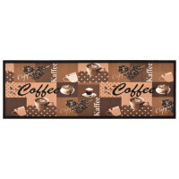Produktbild för Köksmatta maskintvättbar kaffe brun 45x150 cm