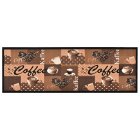 Produktbild för Köksmatta maskintvättbar kaffe brun 60x180 cm