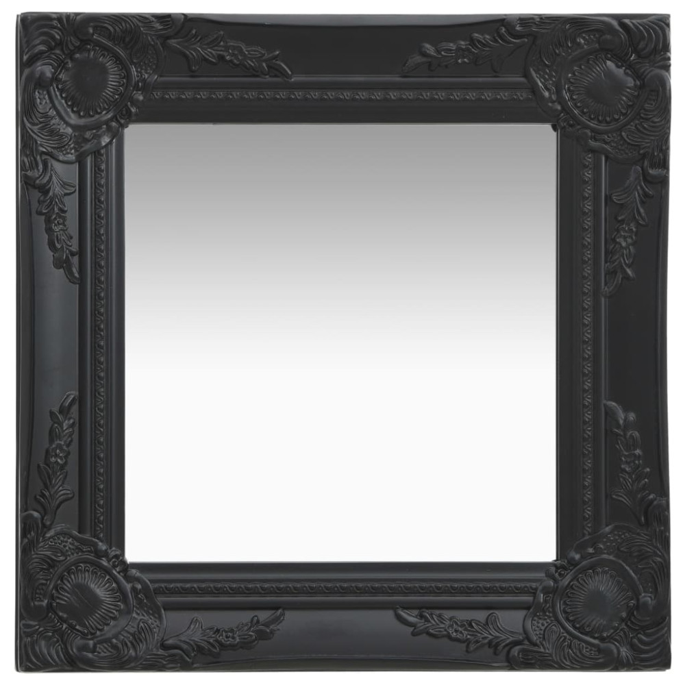 Produktbild för Väggspegel barockstil 40x40 cm svart
