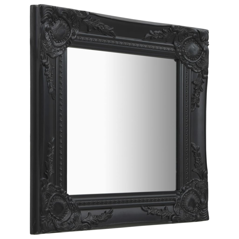 Produktbild för Väggspegel barockstil 40x40 cm svart