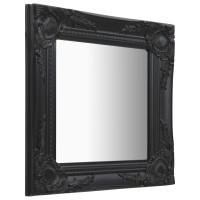 Produktbild för Väggspegel barockstil 40x40 cm svart