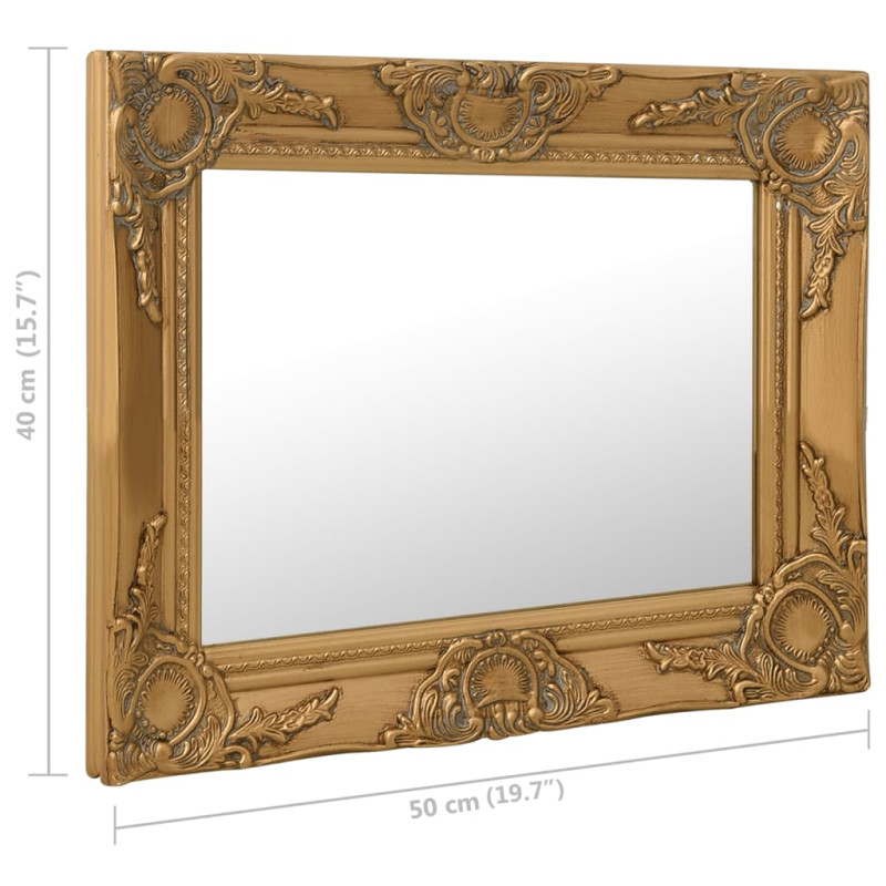 Produktbild för Väggspegel barockstil 50x40 cm guld