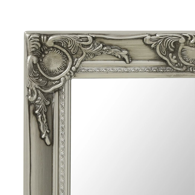 Produktbild för Väggspegel barockstil 50x40 cm silver