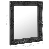 Produktbild för Väggspegel barockstil 50x60 cm svart