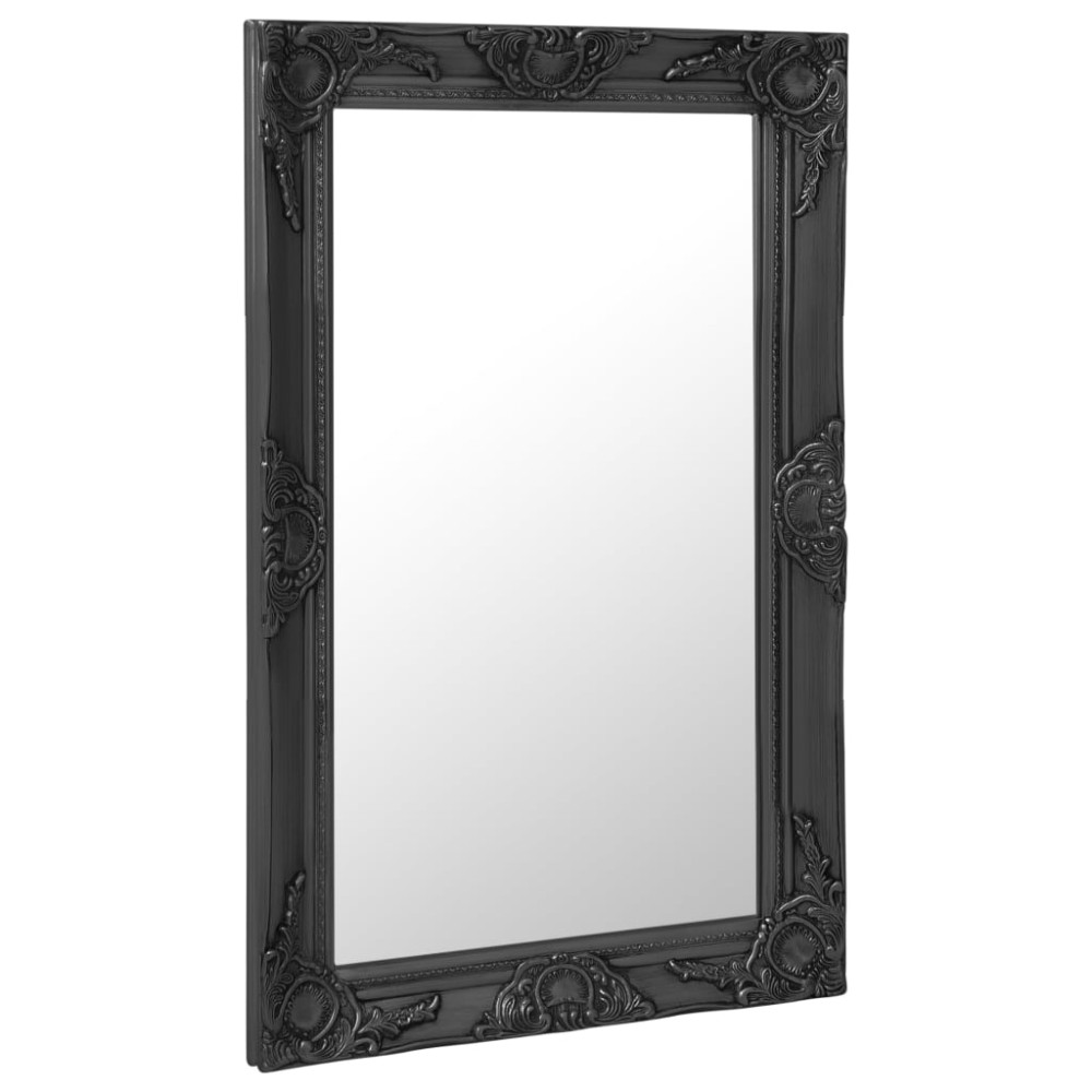 Produktbild för Väggspegel barockstil 50x80 cm svart