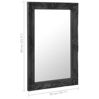 Produktbild för Väggspegel barockstil 50x80 cm svart