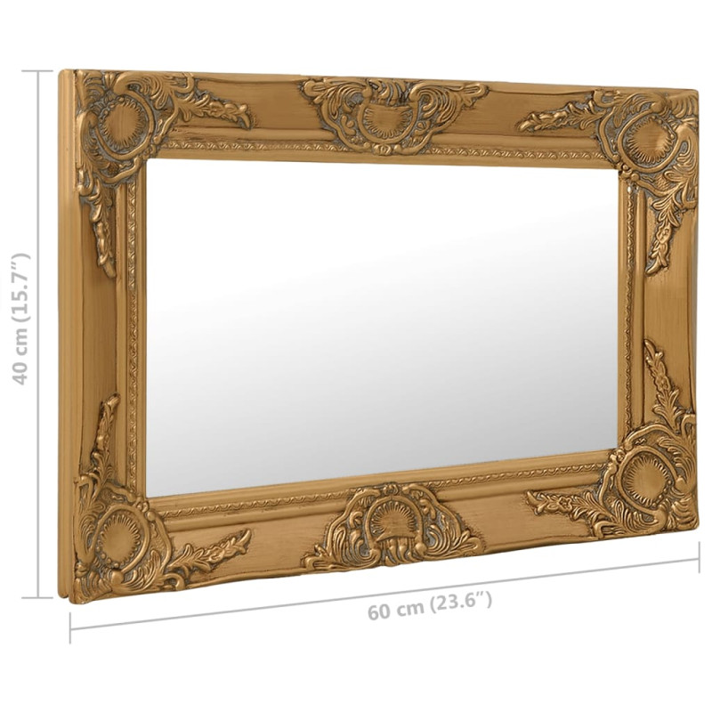 Produktbild för Väggspegel barockstil 60x40 cm guld
