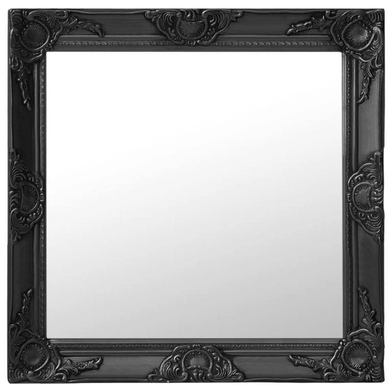 Produktbild för Väggspegel barockstil 60x60 cm svart
