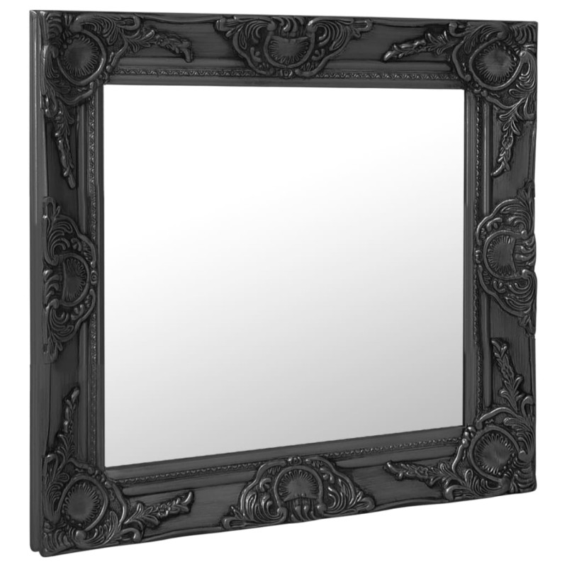 Produktbild för Väggspegel barockstil 60x60 cm svart