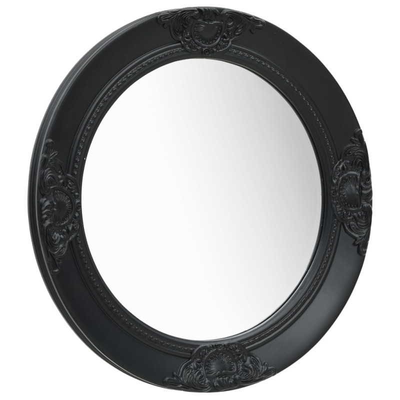 Produktbild för Väggspegel barockstil 50 cm svart