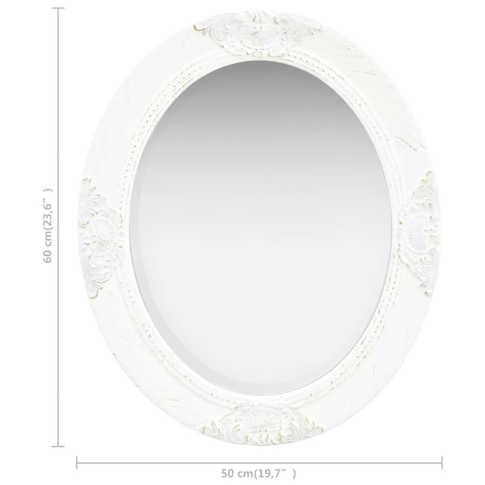 Produktbild för Väggspegel barockstil 50x60 cm vit