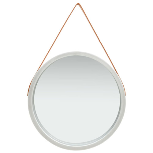 vidaXL Väggspegel med rem 60 cm silver - Speglar