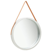 Produktbild för Väggspegel med rem 60 cm silver