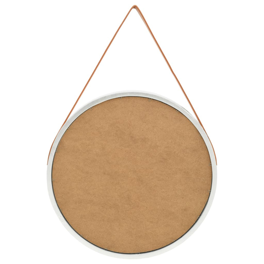 Produktbild för Väggspegel med rem 60 cm silver