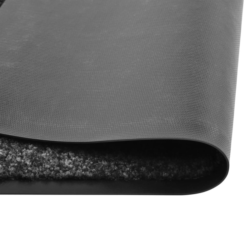 Produktbild för Dörrmatta tvättbar svart 60x90 cm