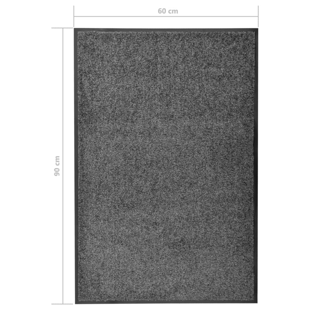 Produktbild för Dörrmatta tvättbar antracit 60x90 cm