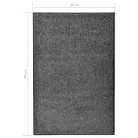 Produktbild för Dörrmatta tvättbar antracit 60x90 cm