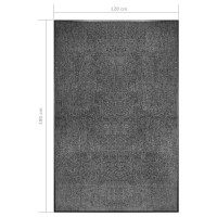 Produktbild för Dörrmatta antracit tvättbar 120x180 cm