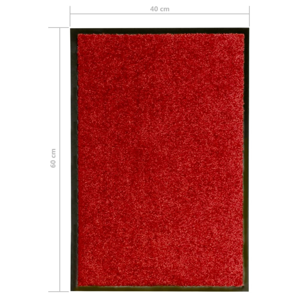 Produktbild för Dörrmatta tvättbar röd 40x60 cm