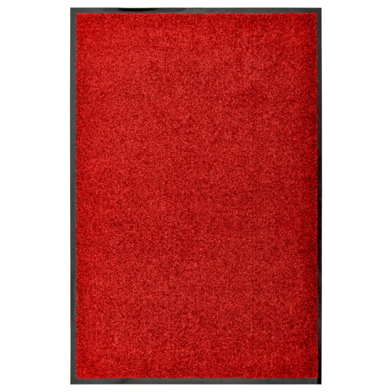 Produktbild för Dörrmatta tvättbar röd 60x90 cm