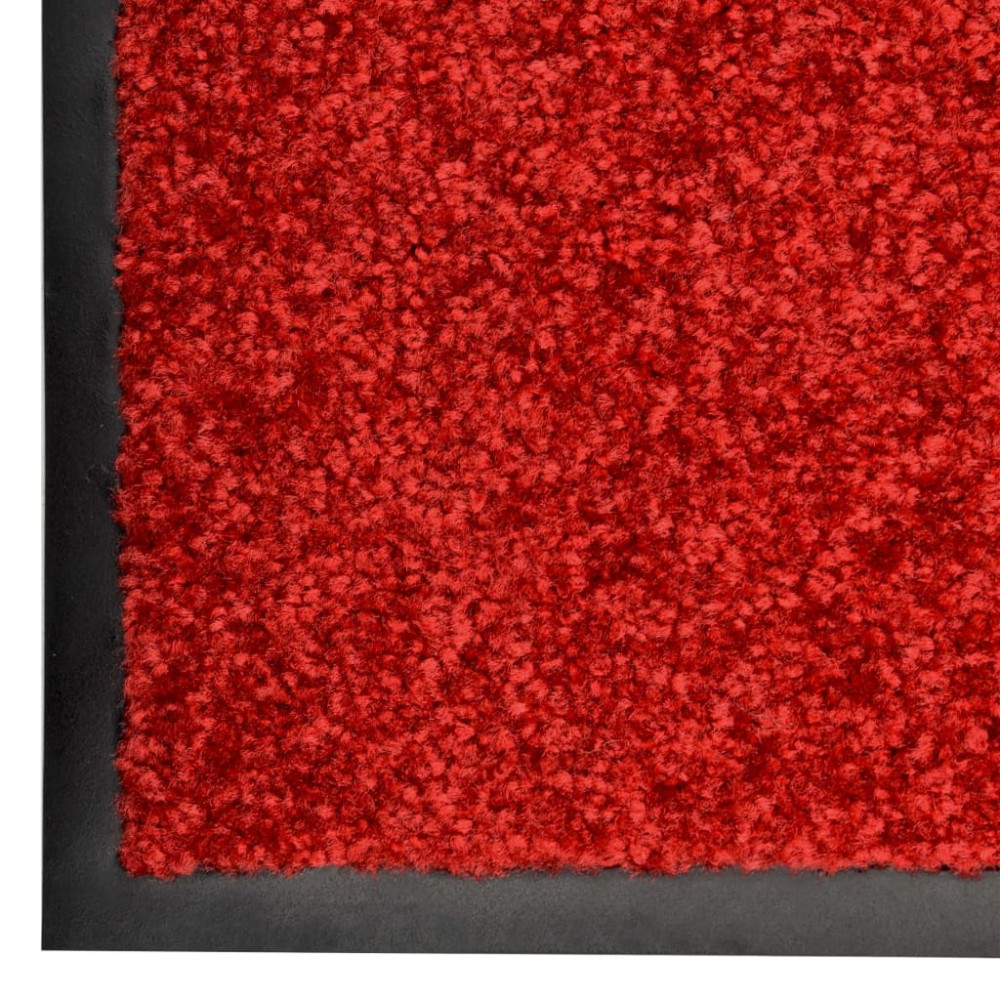 Produktbild för Dörrmatta tvättbar röd 60x90 cm